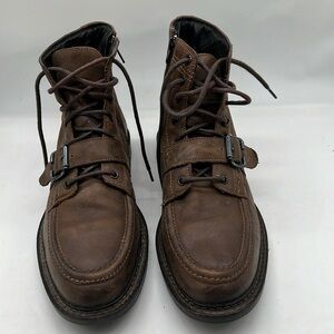 JOHNSTON & MURPHY Boots] Men's US 9 M - Brown Leather - Lace Up w/ Buckle
